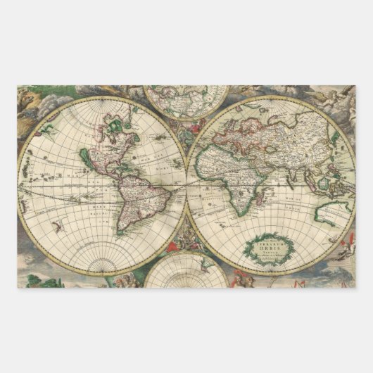 Terrarum Orbis Tabula Rechteckiger Aufkleber (Vorderseite)