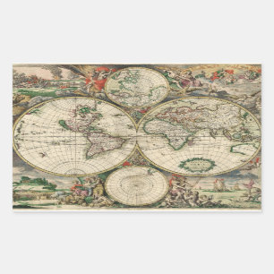 Terrarum Orbis Tabula Rechteckiger Aufkleber