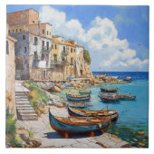 Terrasini Sizilien Fliesen Kunst – Fischerboote &  (Vorderseite)