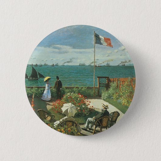 Terrasse am Meer von Claude Monet Button (Vorderseite)