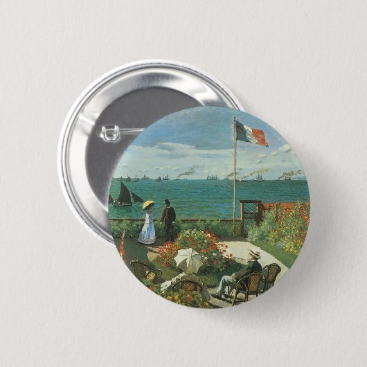 Terrasse am Meer von Claude Monet Button (Vorne & Hinten)