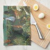 Terrasse am Meer von Claude Monet Geschirrtuch (Viertel Falte)