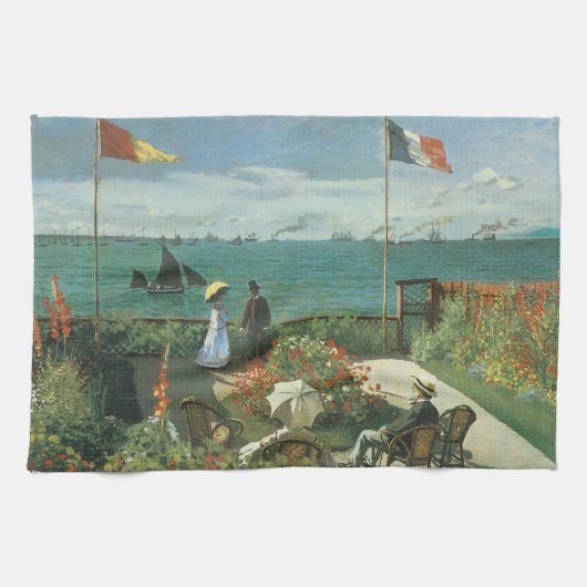 Terrasse am Meer von Claude Monet Geschirrtuch (Horizontal)
