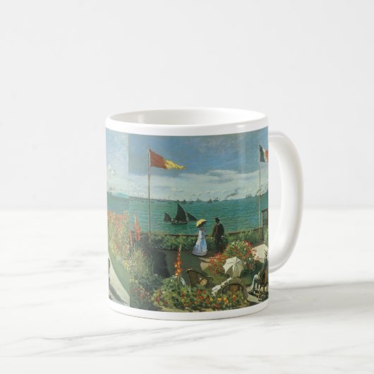 Terrasse am Meer von Claude Monet Kaffeetasse (VorderseiteRechts)