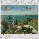 Terrasse am Meer von Claude Monet Puzzle<br><div class="desc">Terrasse am Meer, Saint-Adresse (Balkon am Meer) (1867) von Claude Monet ist ein Vintages impressionistisches Wasserbild. Im Wind fliegen zwei französische Flaggen und im Meer segeln Boote. Eine Meereslandschaft mit mehreren Personen, die einen sonnigen Tag im Garten am Ozean genießen. Über den Künstler: Claude Monet (1840-1926) war Gründer der französischen...</div>