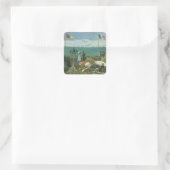 Terrasse am Meer von Claude Monet Quadratischer Aufkleber (Tasche)