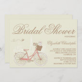 Terrasse auf einem rosa Fahrrad Bridal Dusche Einl Einladung (Vorne/Hinten)