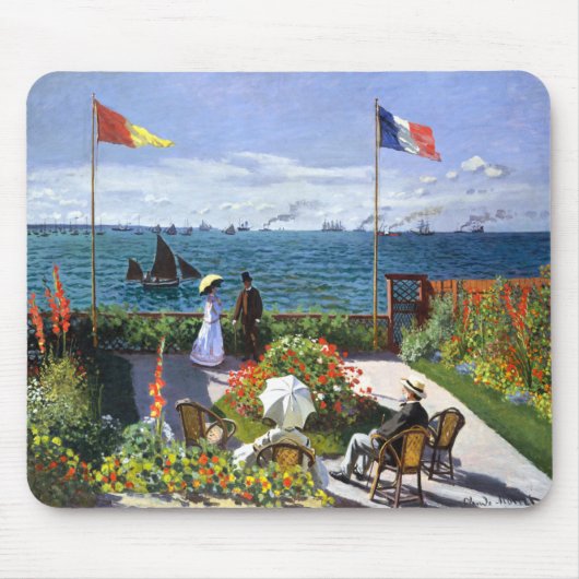 Terrasse bei Sainte Adresse, Claude Monet Mousepad (Vorne)