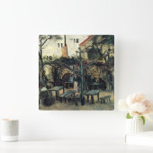 Terrasse des Cafés am Montmartre La Guinguette Quadratische Wanduhr (Zuhause)