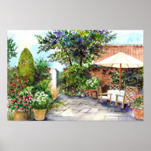 Terrasse des Herrenhaus in Heslington York Poster