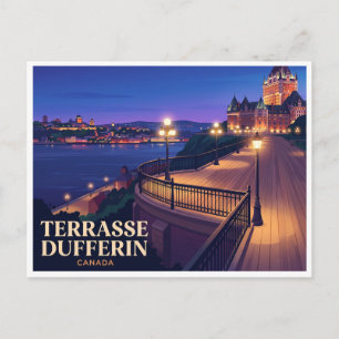 Terrasse Dufferin bei Nacht Quebec Stadt Kanada Postkarte