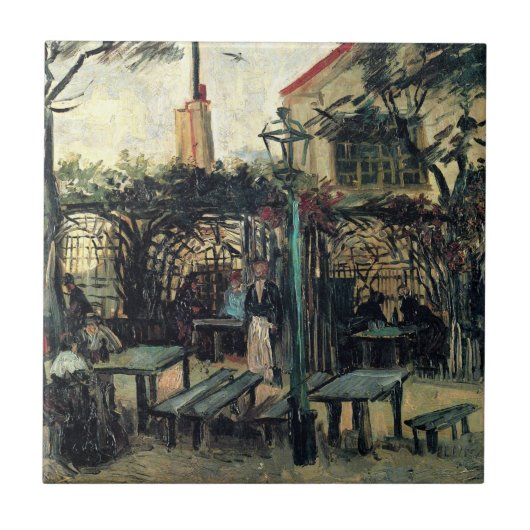 Terrasse eines Cafés, Montmartre von Vincent van G Fliese (Vorderseite)