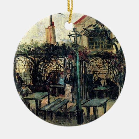 Terrasse eines Cafés, Montmartre von Vincent van G Keramik Ornament (Vorne)
