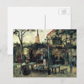 Terrasse eines Cafés, Montmartre von Vincent van G Postkarte (Vorne/Hinten)
