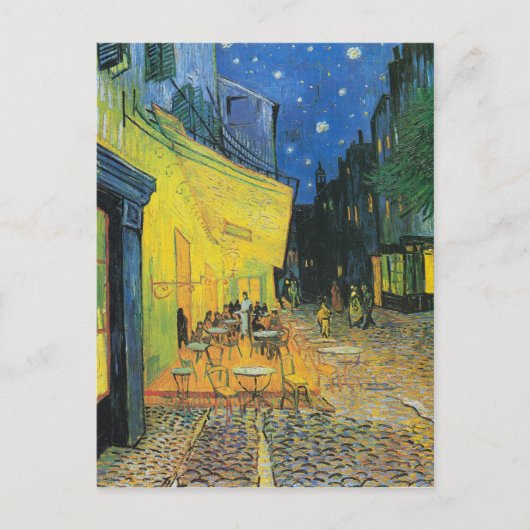 Terrasse Vincent van Goghs CAF nachts Postkarte (Vorderseite)