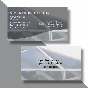 Terrassen-Rescreening-Geschäftskarten Visitenkarte