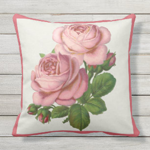 Terrassenkissen Rosa Rosen Florales Rosenbouquet Kissen