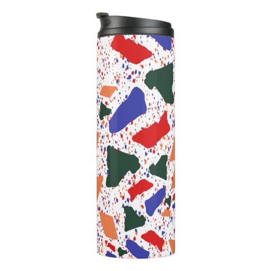 Terrazzo Abstrakt Art Bold Pattern Thermosbecher (Nach rechts gedreht)