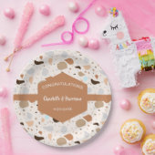 Terrazzo Abstrakt Earthy Modern Pappteller (Party)