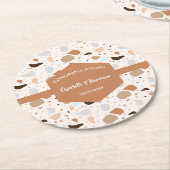 Terrazzo Abstrakt Earthy Modern Runder Pappuntersetzer (Angewinkelt)