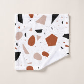 Terrazzo Abstrakt Geometric Muster Badetuch Set (Waschlappen)