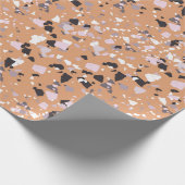 Terrazzo Abstraktes Muster Terracotta auf dem Mont Geschenkpapier (Ecke)