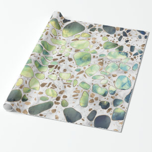 Terrazzo - Achat und Gold auf Marmor #2 Geschenkpapier
