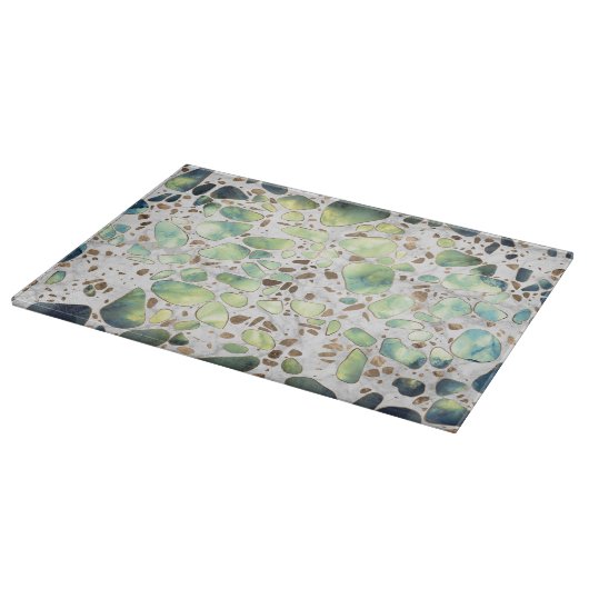 Terrazzo - Achat und Gold auf Marmor #2 Schneidebrett (Ecke)