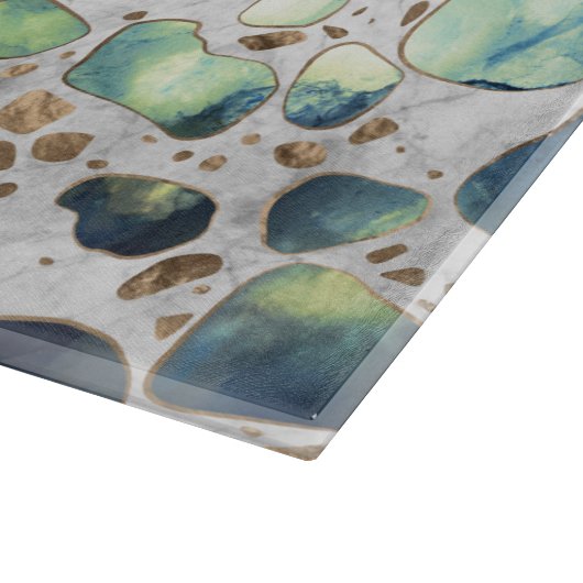Terrazzo - Achat und Gold auf Marmor #2 Schneidebrett (Ecke)
