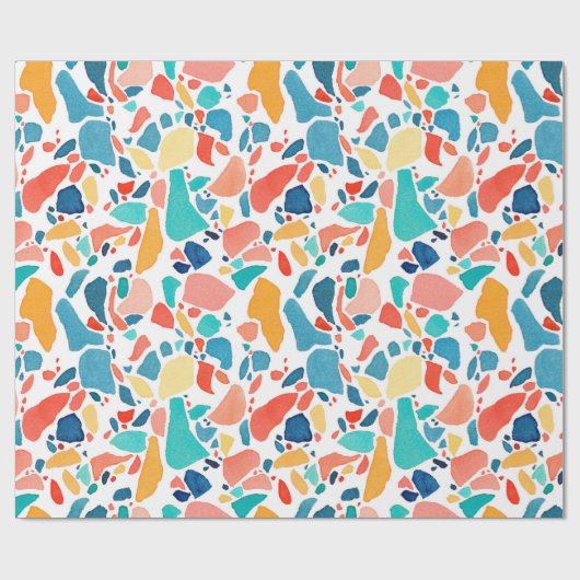 Terrazzo Aquarellmuster nahtlos. Handzeichnung Geschenkpapier (Flach)