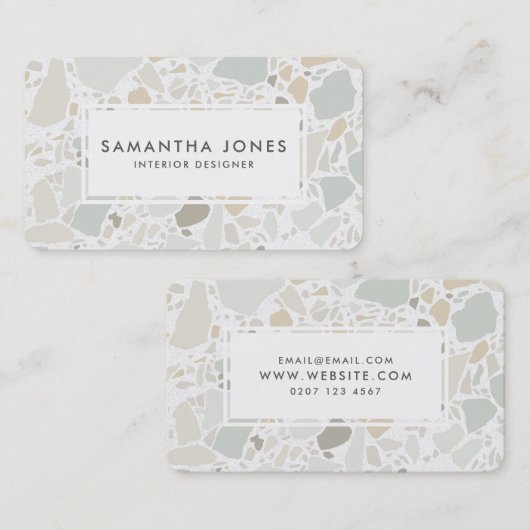 Terrazzo-Beschaffenheits-einfacher moderner Visitenkarte (Vorne/Hinten)