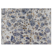 Terrazzo - blauer Achat und Gold auf Marmor #1 Schneidebrett (Vorderseite)