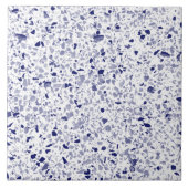 Terrazzo Blauer Weißer Minimal Moderner Stein Fliese (Vorderseite)