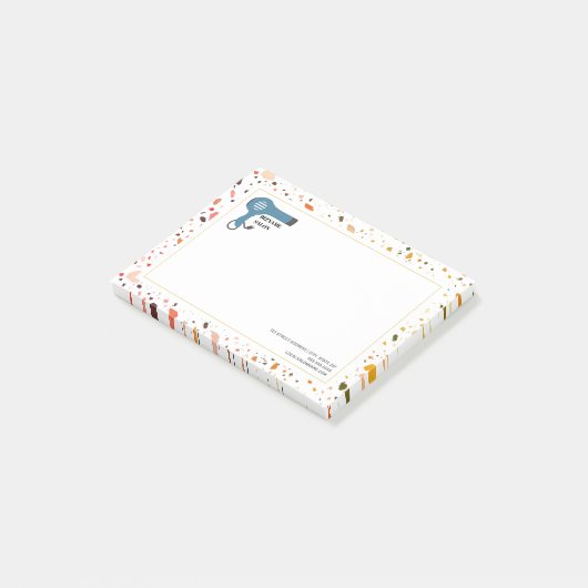 Terrazzo Blow Dryer Friseur Salon Schöne Landschaf Post-it Klebezettel (angewinkelt)