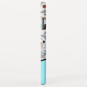 Terrazzo Blue Monogram Personalisiert Name Case-Mate iPhone Hülle (Hinten/Rechts)