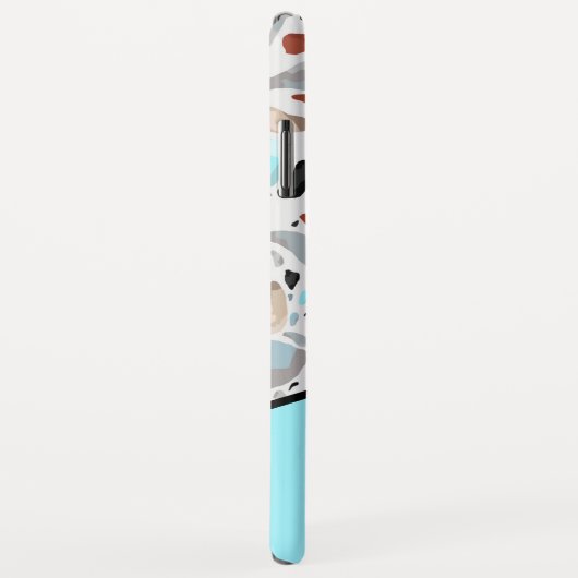 Terrazzo Blue Monogram Personalisiert Name Case-Mate iPhone Hülle (Hinten/Rechts)