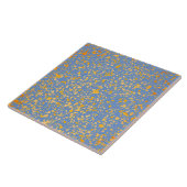 Terrazzo Blue Yellow Minimal einfaches Steinmuster Fliese (Seite)