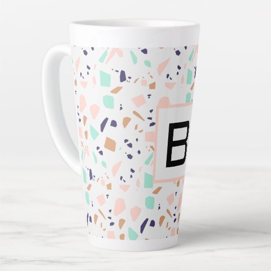 Terrazzo blush minze mit Monogramm Milchtasse (Linke Ecke)