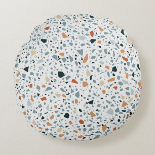 Terrazzo-Boden Marmor nahtlos handgefertigtes Must Rundes Kissen