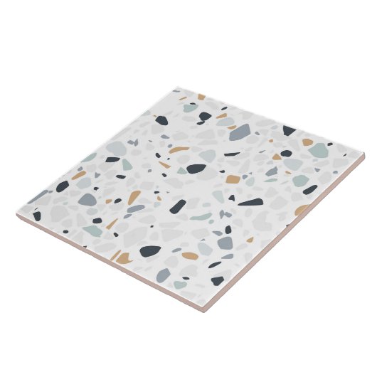 Terrazzo Bodenstruktur Muster Keramik Tile Fliese (Seite)
