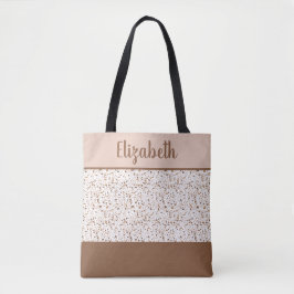 Terrazzo Brown und Beige und Weiß Abstrakt Tasche