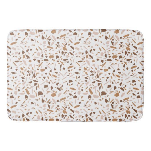 Terrazzo Brown und Beige und Weiß Badematte (Vorderseite)