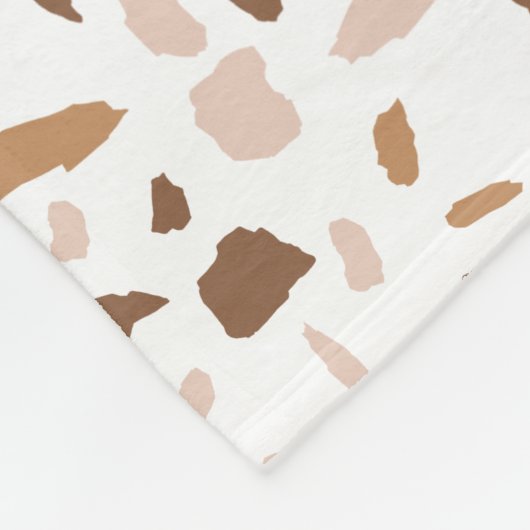 Terrazzo Brown und Beige und Weiß Fleecedecke (Ecke)