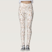 Terrazzo Brown und Beige und Weiß Leggings (Vorderseite)