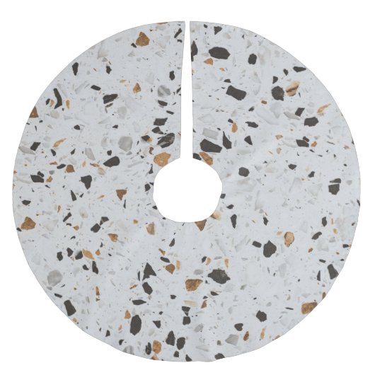 Terrazzo Concept: Vintages abstraktes Design Polyester Weihnachtsbaumdecke (Vorderseite)