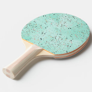 Terrazzo-Design aus Minz- und Goldmarmor Confetti Tischtennis Schläger