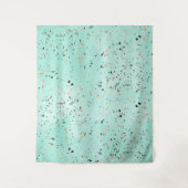 Terrazzo-Design aus Minz- und Goldmarmor Confetti Wandteppich (Vorderseite)