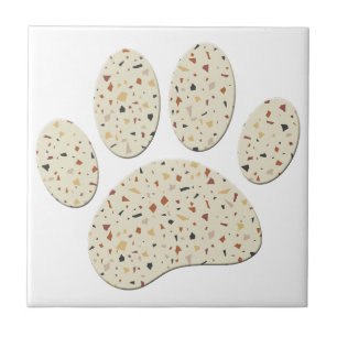 Terrazzo Dog Pawprint Muster Art Fliese
