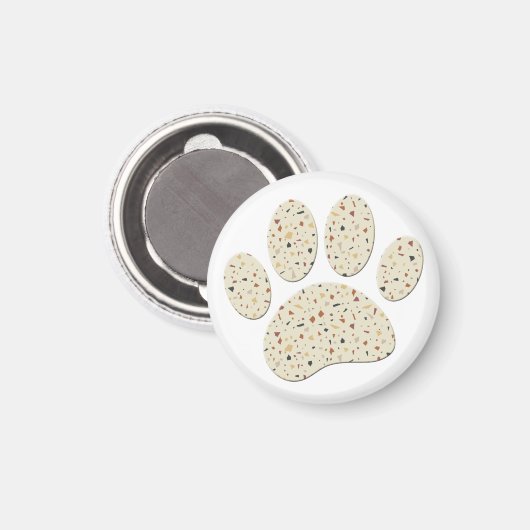 Terrazzo Dog Pawprint Muster Art Magnet (Vorderseite/Rückseite)