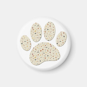 Terrazzo Dog Pawprint Muster Art Magnet